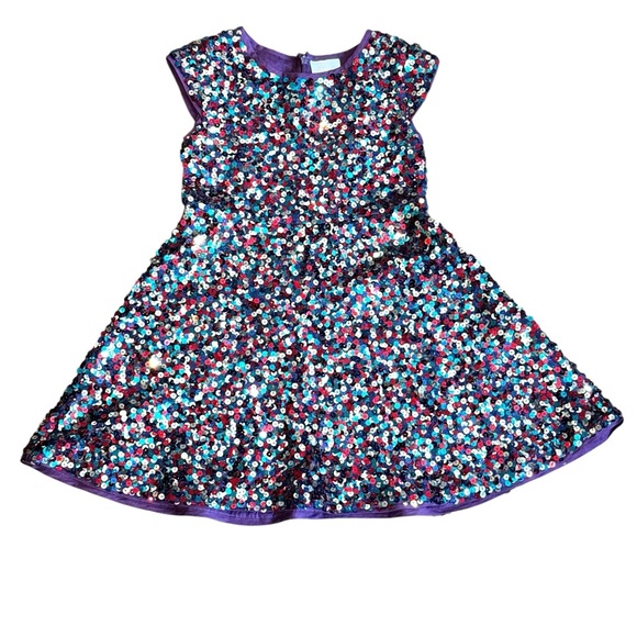 mini boden sequin dress Mini Boden x Roald Dahl Rainbow Sequin Dress 4-5y